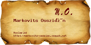 Markovits Osszián névjegykártya